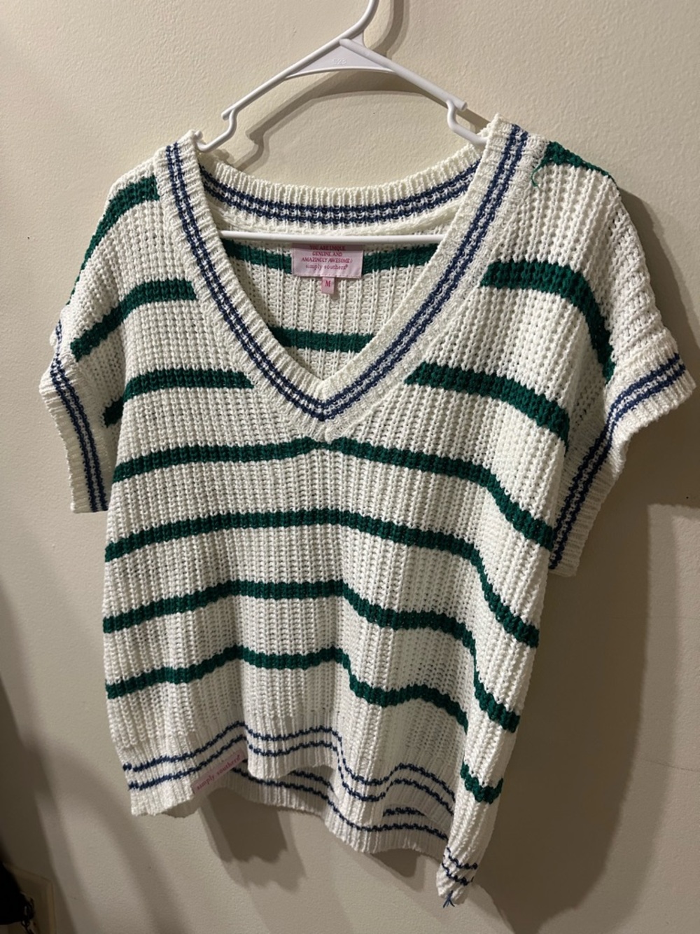 Simply Southern Jeckyl Striped Cap Sleeve Sweater
